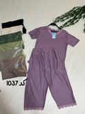 ست تیشرت شلوارک کرکره ای کد1037